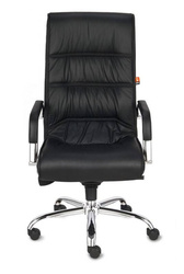 Nexus office chair upholstered in leather - black