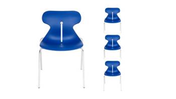 Set: 4 x conference chair on legs MARIQUITA blue | Modern waiting room chairs | Buy stacking chairs